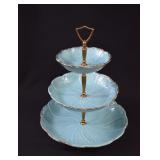 1950's Turquoise California Pottery 3-Tier Server