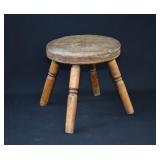 Antique Bobbin Spool Legged Milking Stool