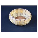 Florida Seminole Indian Coiled Sweetgrass Basket