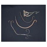 4 Antique Wrought Iron Brackets for Plants or Sign