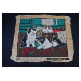 1970's Completed Needlepoint Tapestry CATS