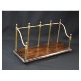 Antique Brass & Oak Tabletop Bookshelf