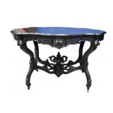 Victorian Rococo Revival 'Turtle Top' Parlor Table