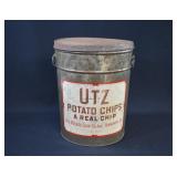 Vintage UTZ Potato Chip Tin Canister & Lid
