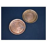 2 Solid Copper Wine Bottle Coasters