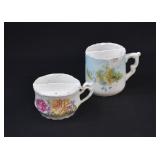 2 Victorian Porcelain Shaving Scuttle or Mugs