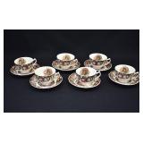 6- Johnson Bros. HIS MAJESTY Cup & Saucer Sets