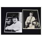 2 Autographed Rolling Stones BILL WYMAN Photos COA