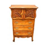 French Provincial Louis XV Style Walnut Dresser