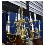 Vintage Williamsburg Multi-Tier Brass Chandelier