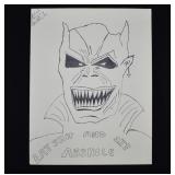 Murderabilia Demon Drawing by RICHARD RAMIREZ COA