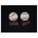 GEORGE KELL & BOBBY DOERR Autographed Baseball COA