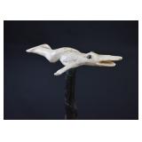 Antique Folk Art Carved Fish Handle Walking Stick