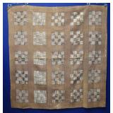 67' x 70' Antique Checkerboard Block Variant Quilt