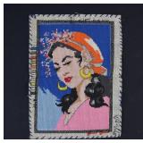 1960's Completed Needlepoint SPANISH BEAUTY