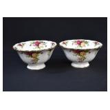 2 Royal Albert OLD COUNTRY ROSES Footed Bowls