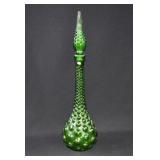 MCM Italian Empoli Green Hobnail Genie Decanter