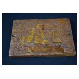 Sailor's Wood Hand Relief Carving of Ship