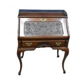 Antique Rococo Mahogany Drop-Front Secretary Desk
