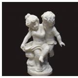 Plaster Auguste Moreau Styled TWO CHERUBS Statue