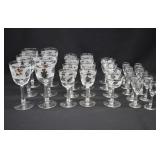 28-pc MCM Libbey Glass SILVER FOLIAGE Stemware