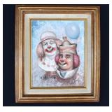 Wiiliam Moninet Original Painting on Board CLOWNS