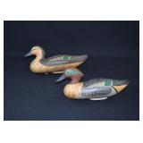 Pair Signed Gilmore Butch Wagoner Teal Duck Decoys