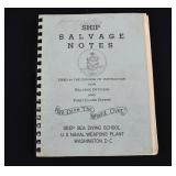 1959 SHIP SALVAGE NOTES- DEEP SEA DIVING SCHOOL