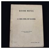 1952 DIVING NOTES- US NAVAL SCHOOL DEEP SEA DIVERS