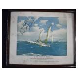 Dwight Long Autographed Print His Ketch Sailboat