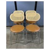 4 Rattan Backrest Bar Stools