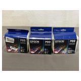 3 Epson 702 Ink Cartridges