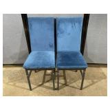 2 Velvet Upholstered Dining Chairs