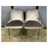 2 Velvet Upholstered Accent Chairs