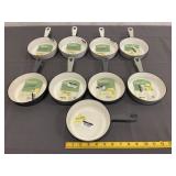 9 Figment 6' Enameled Cast Iron Skillets NWT