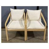 2 Wood Frame Accent Chairs