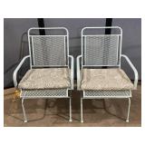 2 Wrought Iron Patio Chairs W/Cushions