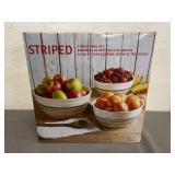 Striped 3-Pc Bowl Set