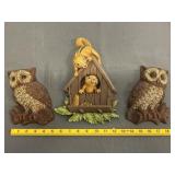 3 Vintage Plastic Wall Decorations