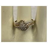 10K Gold Diamond Ring Size 9.5 Weight 2.9 Grams