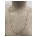14K Gold Necklace Length 26' Weight 1.3 Grams