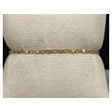 14K Gold Heart Bracelet Length 7' Weight 1.8 Grams