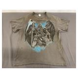 Painted T-Shirt Featuring Grim Reaper Size L