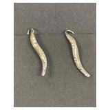 14K White Gold Earrings Weight 1.2 Grams