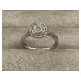 10K White Gold Diamond Ring Size 7
