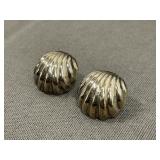 Vintage Sterling Silver Shell Earrings 7 Grams