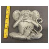 Vintage Cast Metal 'Speak No Evil' Monkey