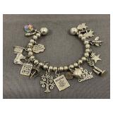Sterling Silver Charm Bracelet 48 Grams