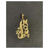 14K #1 Mom Pendant Weight 1.1 Grams