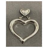 Sterling Silver Large Heart Pendant Weight 8 Grams